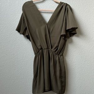 NWT Sip N Sparkle Olive green Shorts Romper Large